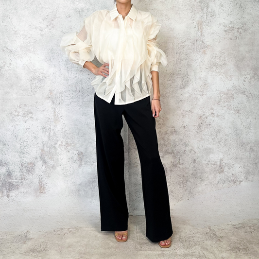 Blusa beige organza olanes