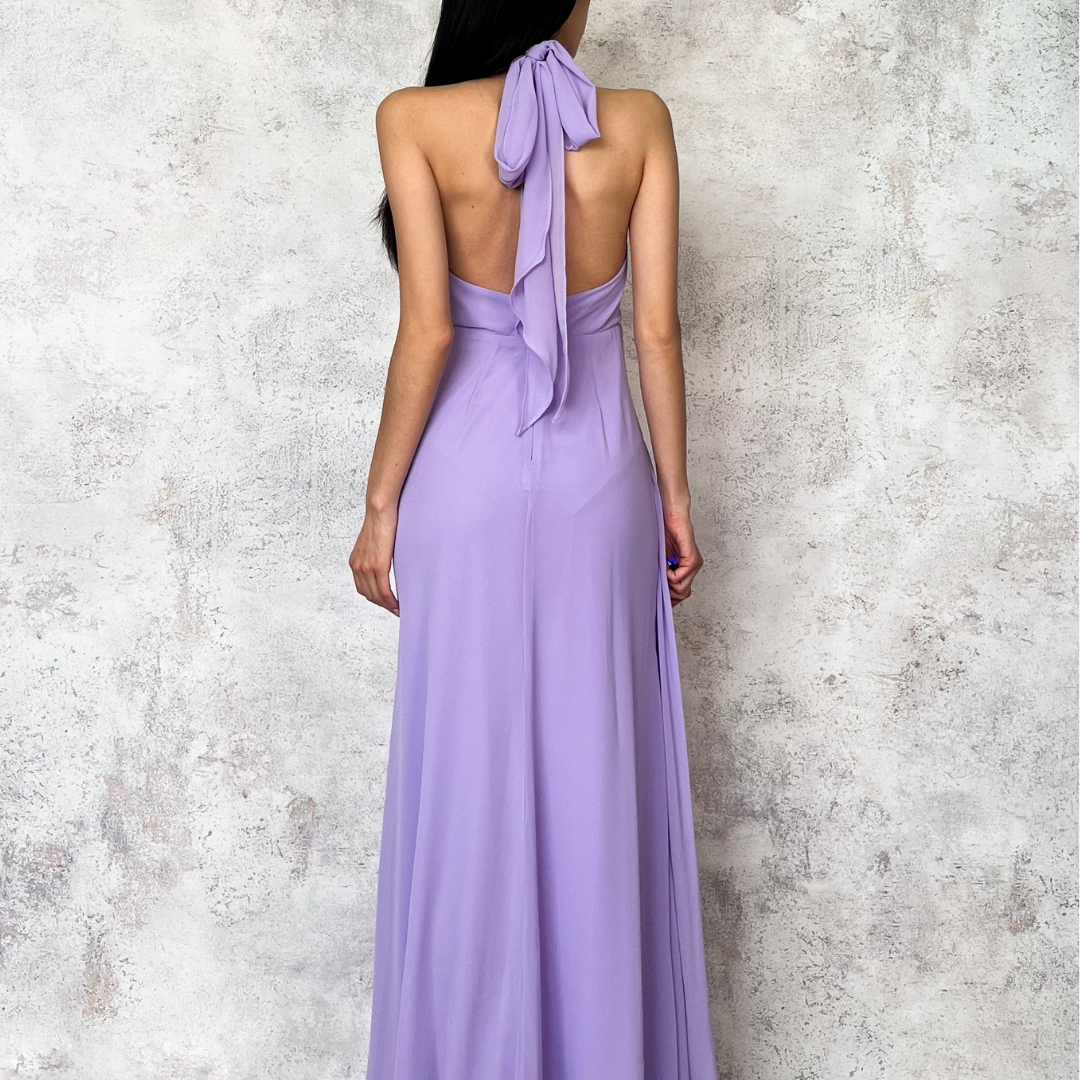 Vestido largo en color lavanda