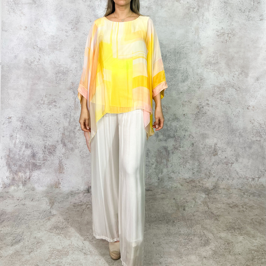 Blusa amarilla seda italiana