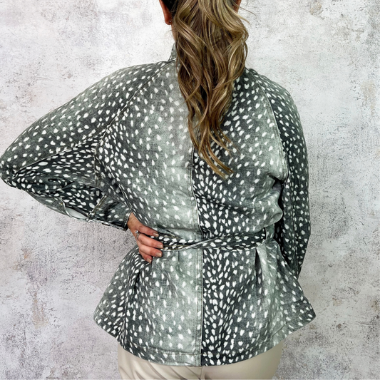Chamarra print bambi verde