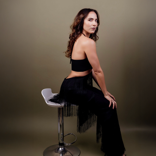 Jumpsuit cut out flecos negro