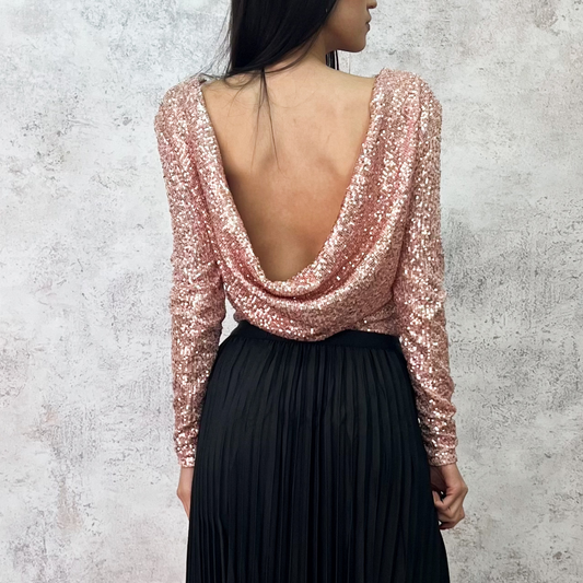 Body de lentejuela rose gold