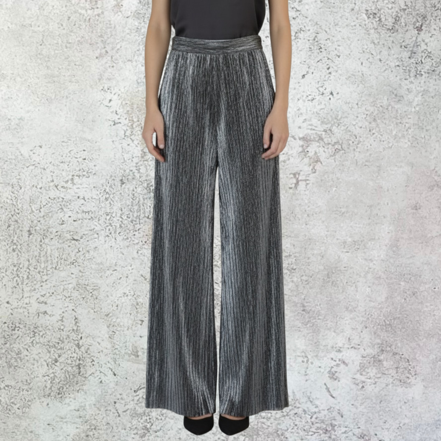 Pantalón tableado plata