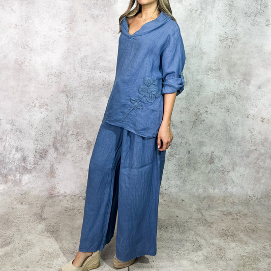Conjunto de Lino color azul