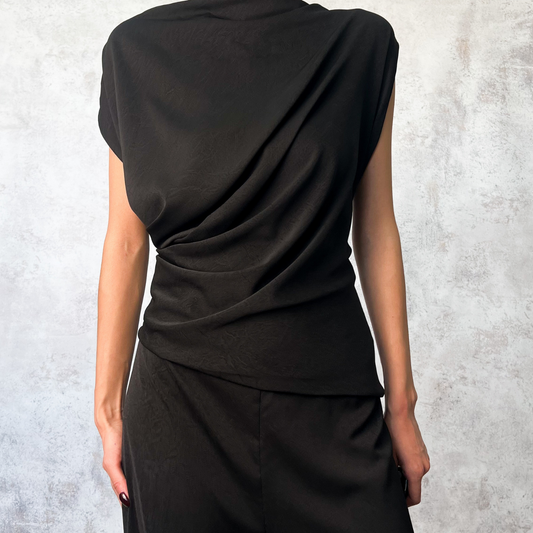 Jumpsuit cuello alto negro