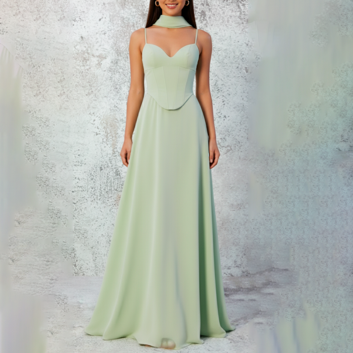 Vestido verde menta minimalista