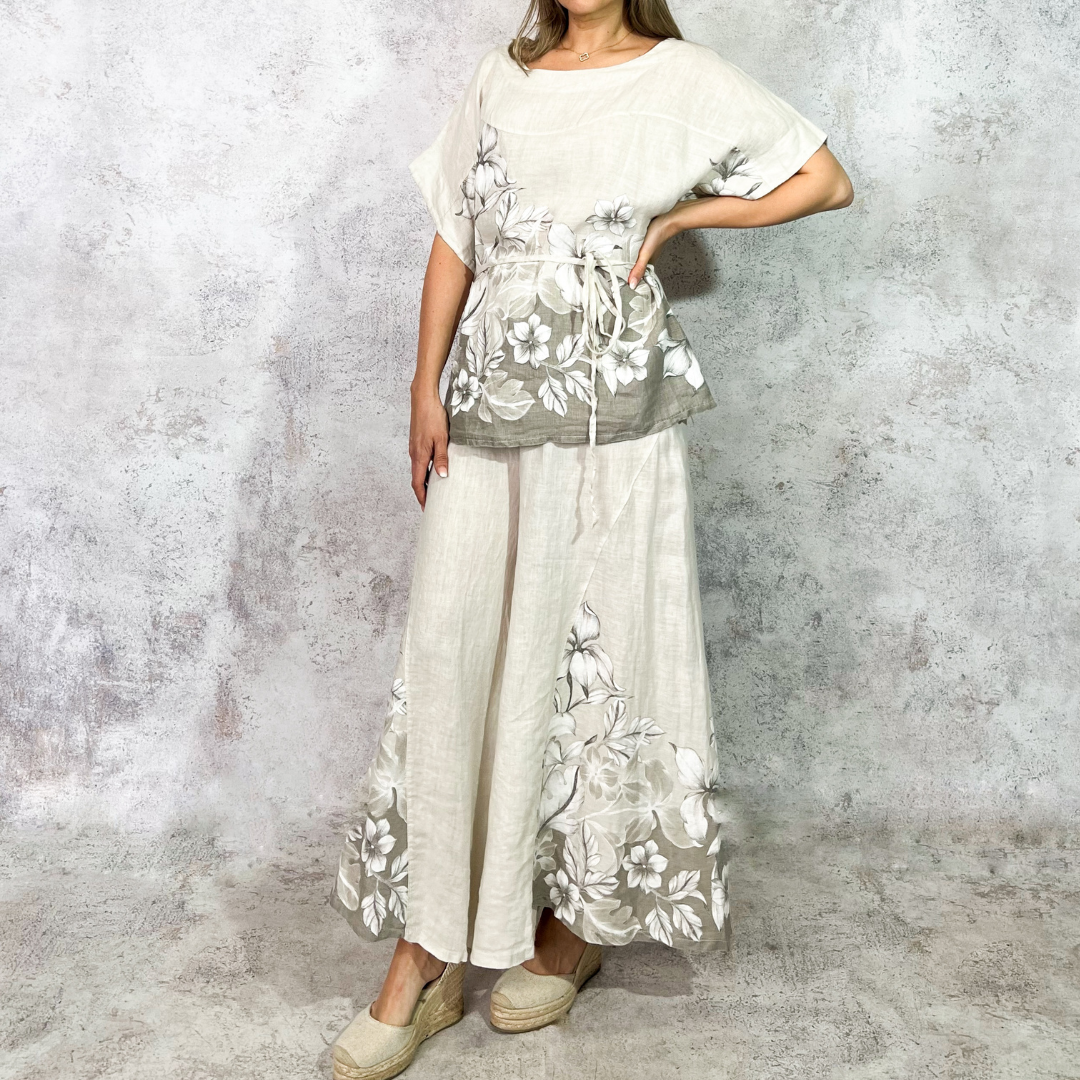 Conjunto de lino color beige
