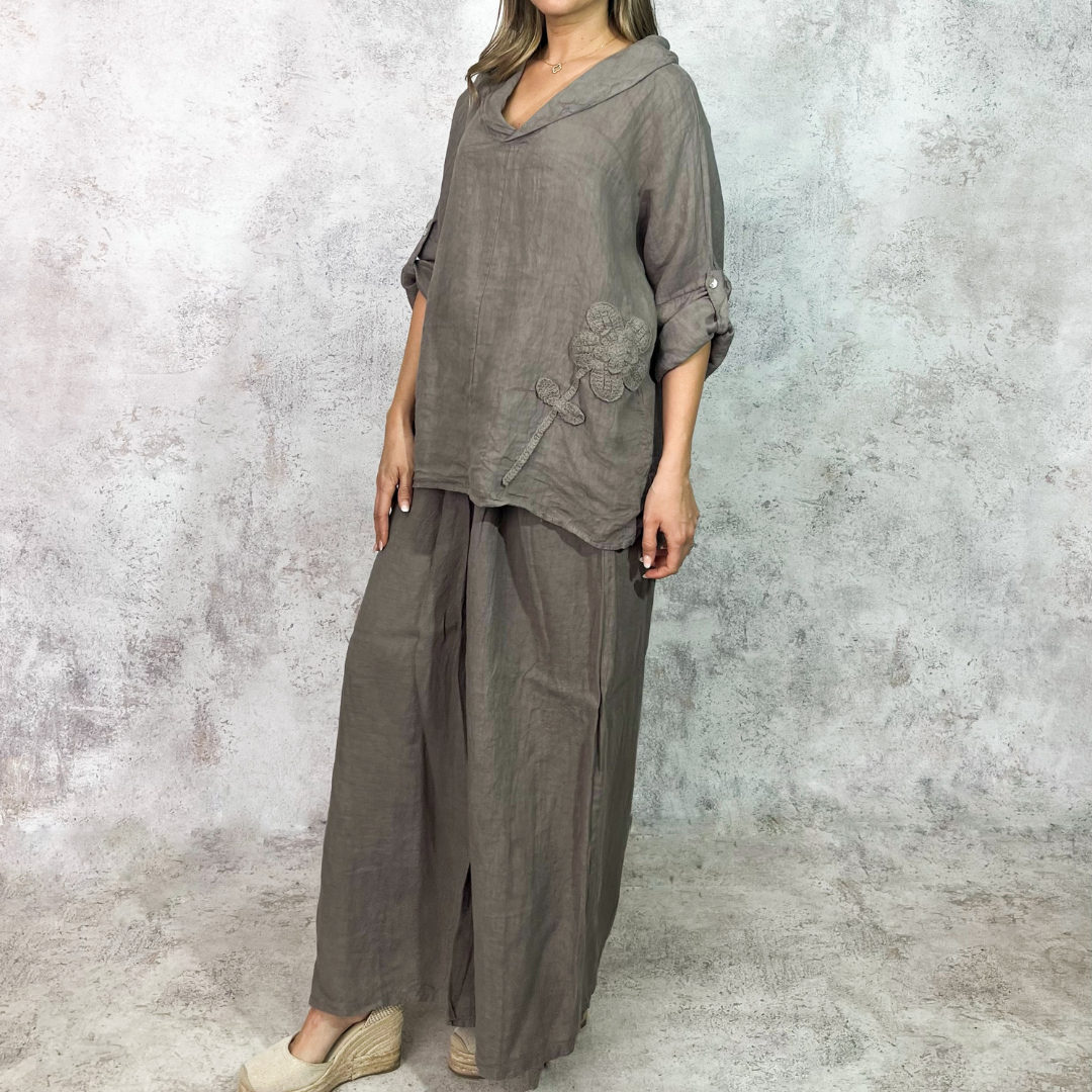 Conjunto de Lino color taupe