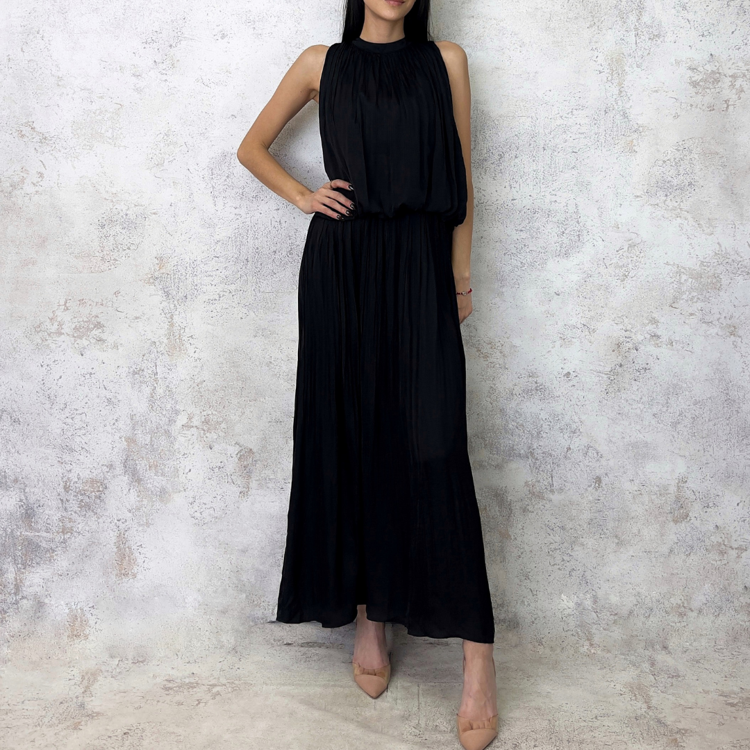 Vestido de gasa en color negrete