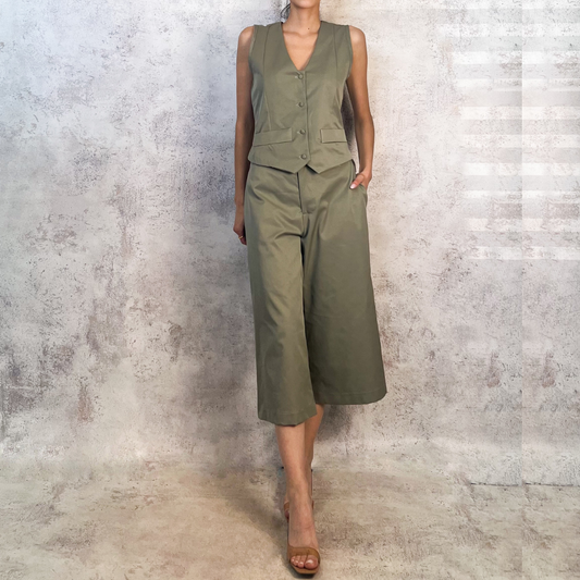 Conjunto pantalon capri verde