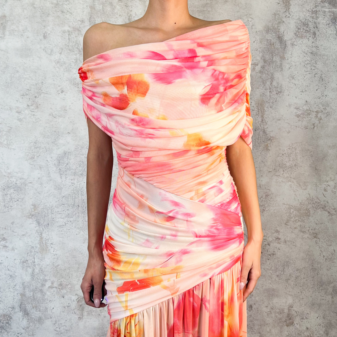 Vestido largo estampado floral