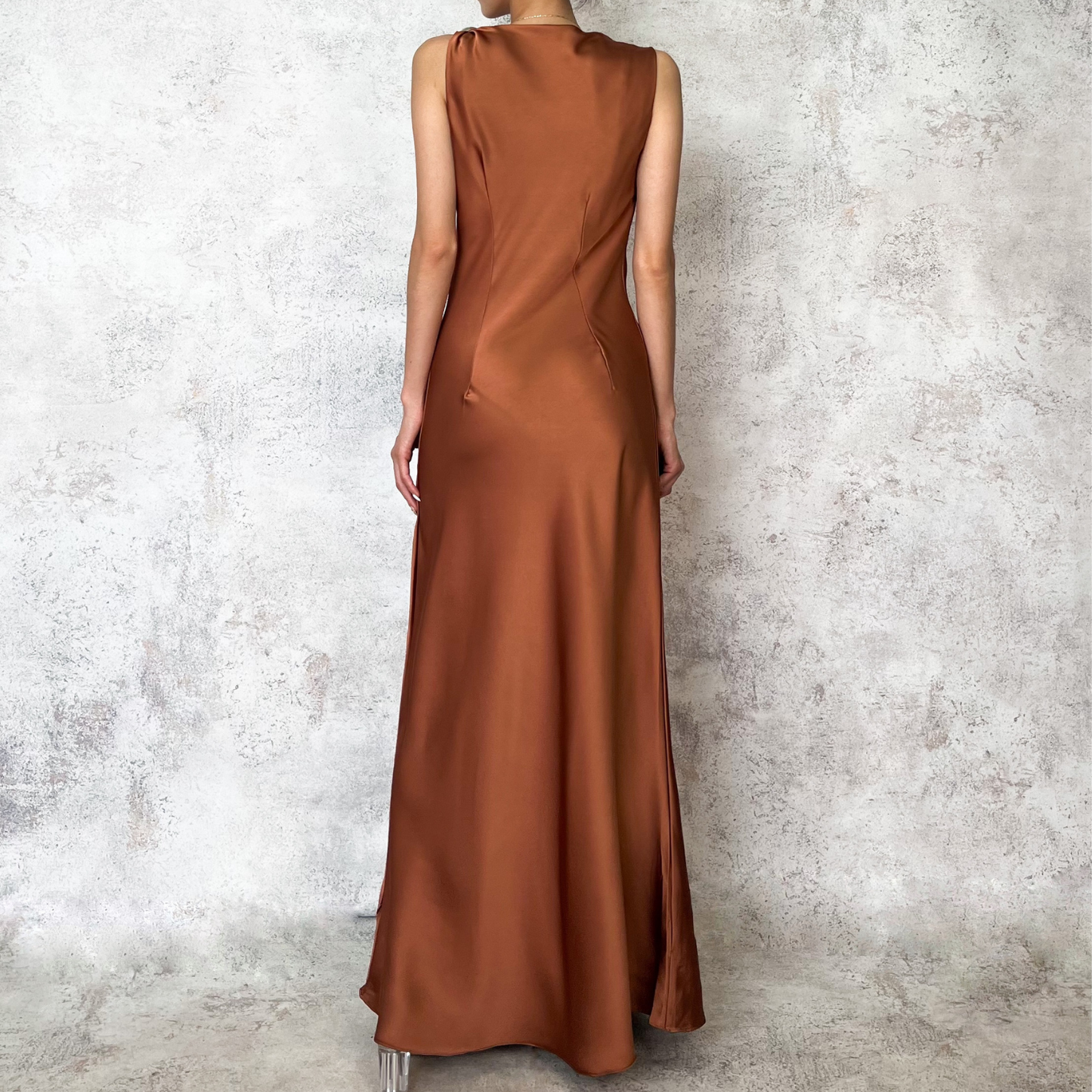 Vestido largo lencero chedron