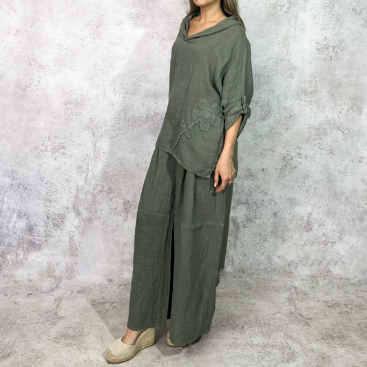 Conjunto de Lino color verde