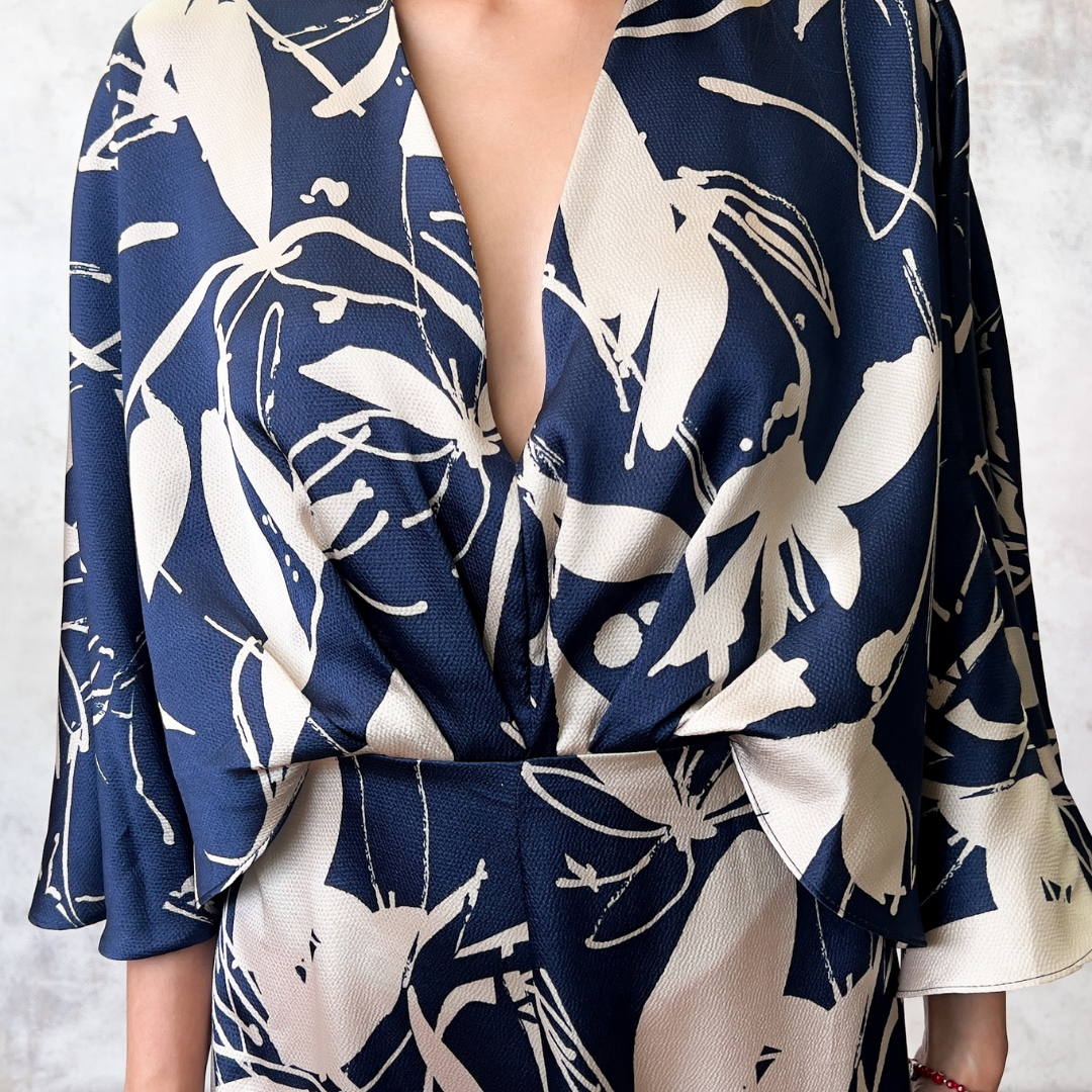 Jumpsuit estampado manga estilo mariposa