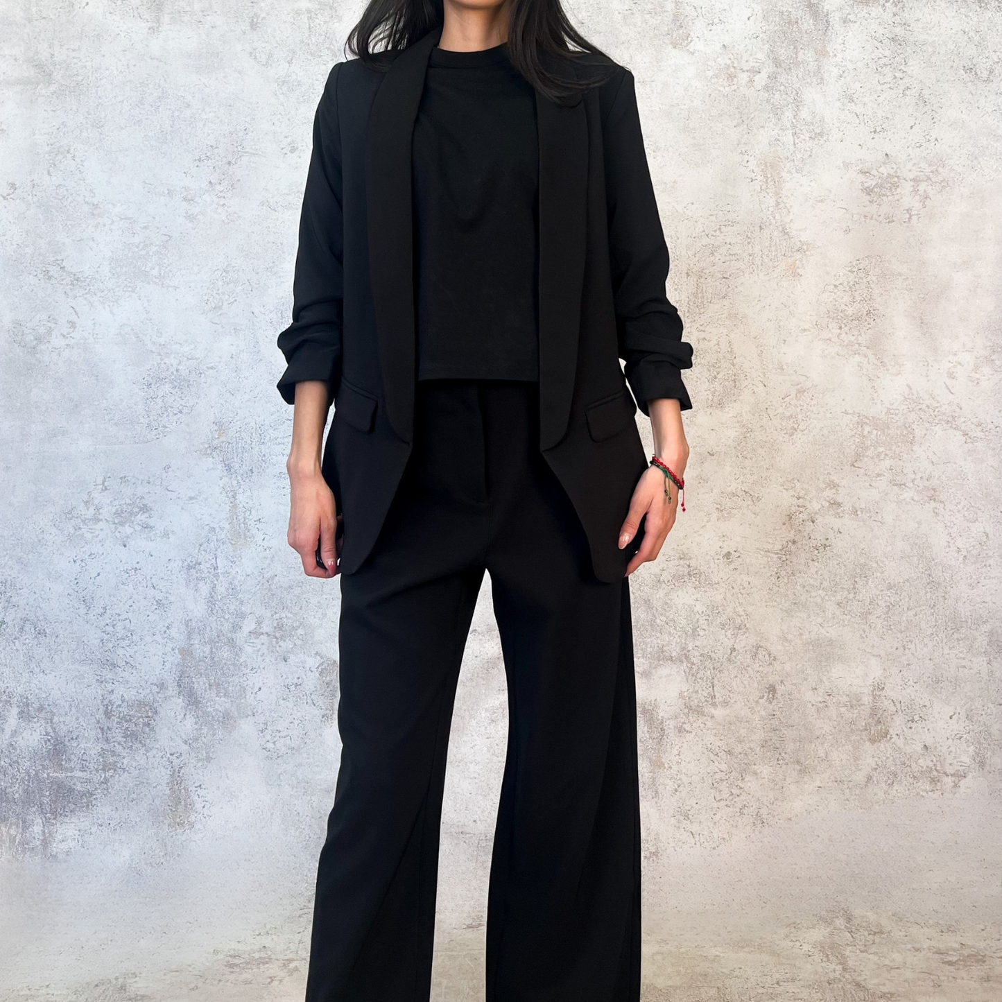 Blazer negro manga 3/4