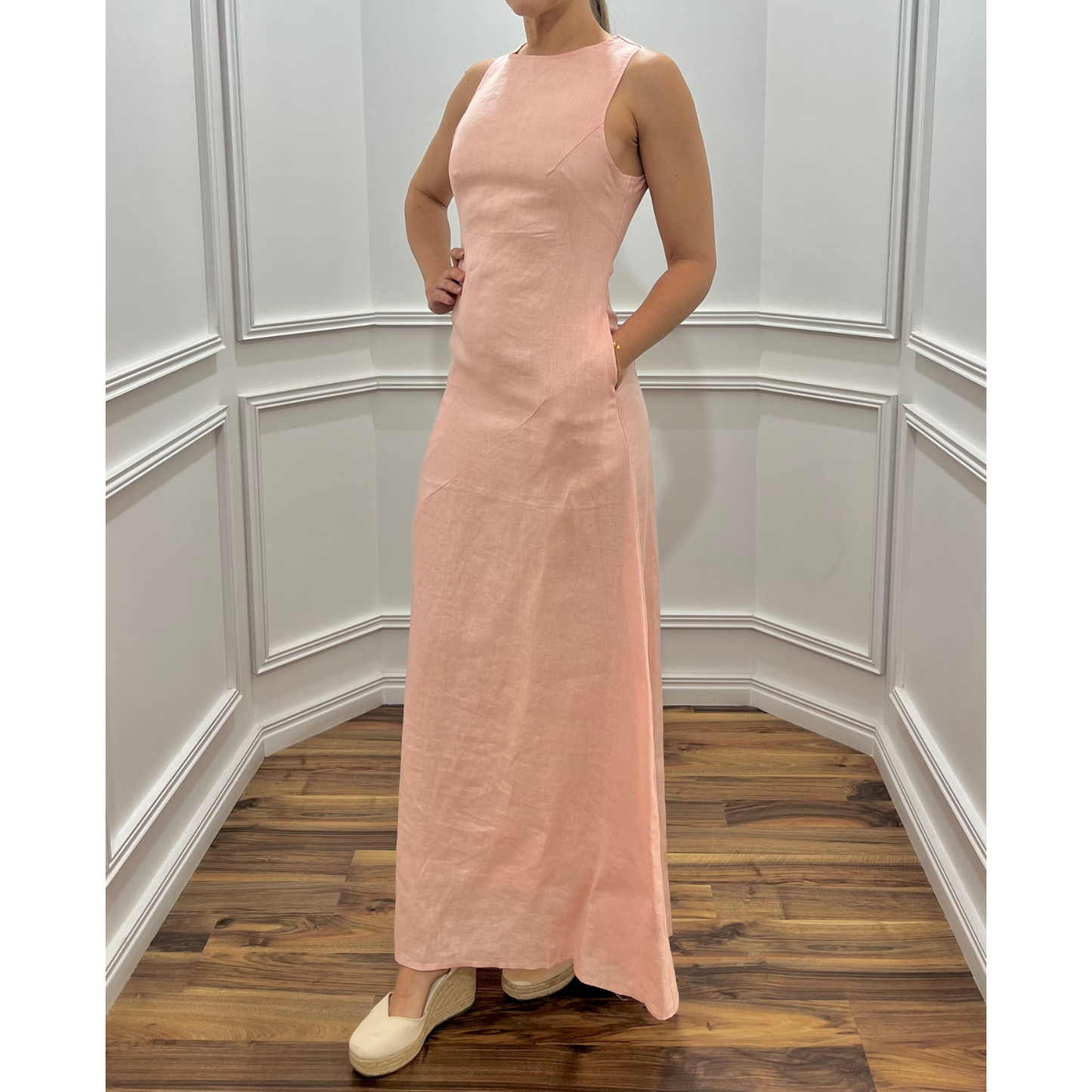 VESTIDO CORAL DE LINO