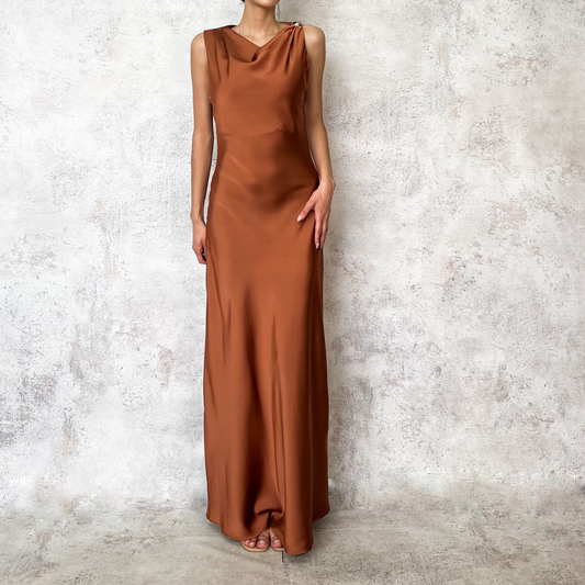 Vestido largo lencero chedron