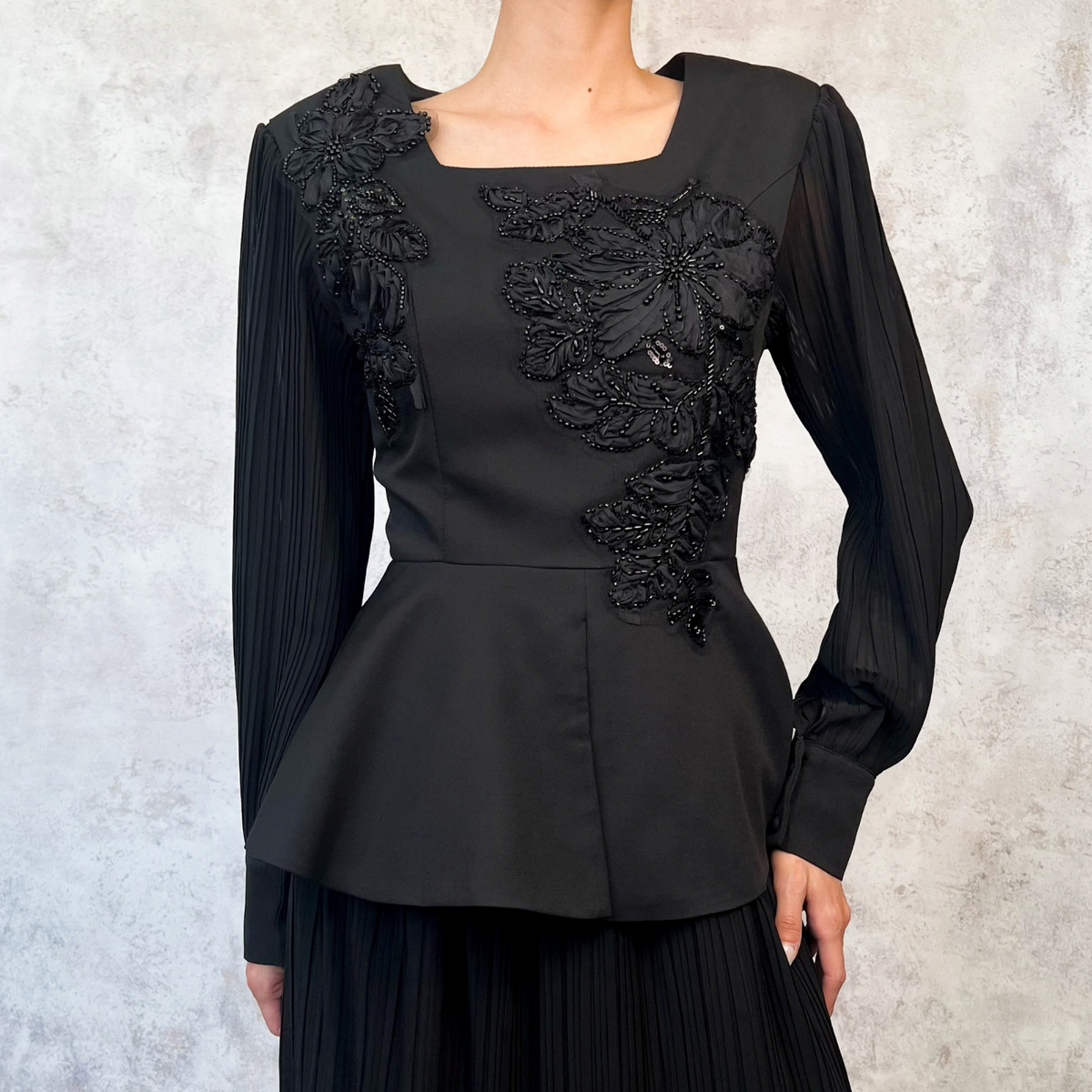 Set falda y blusa peplum negra