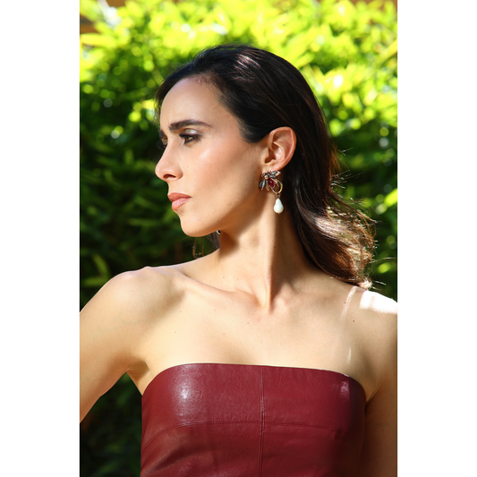 Conjunto bicolor tableado/vinipiel.