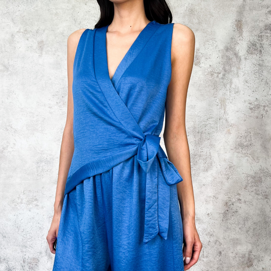 Jumpsuit satinado azul