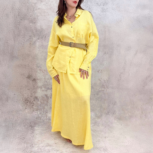 Set de lino amarillo.