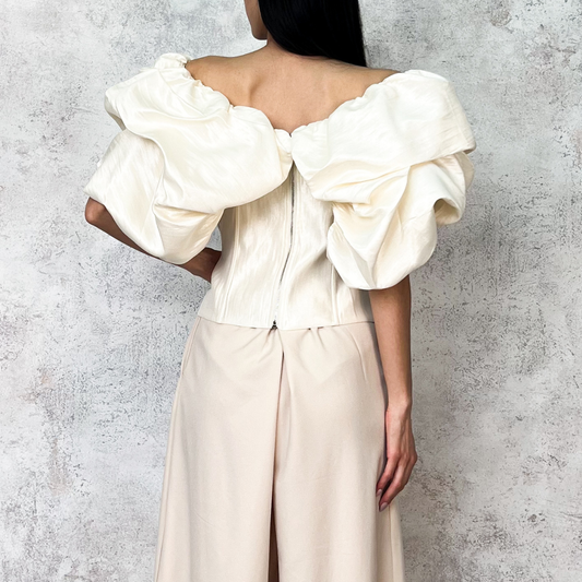 Blusa tipo globo perla