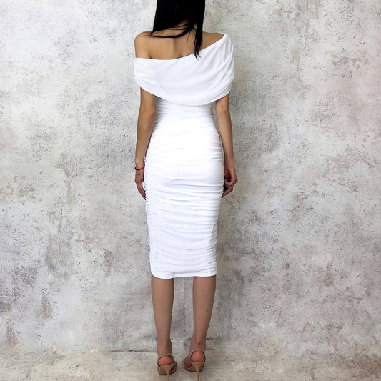 Vestido tela mesh blanco