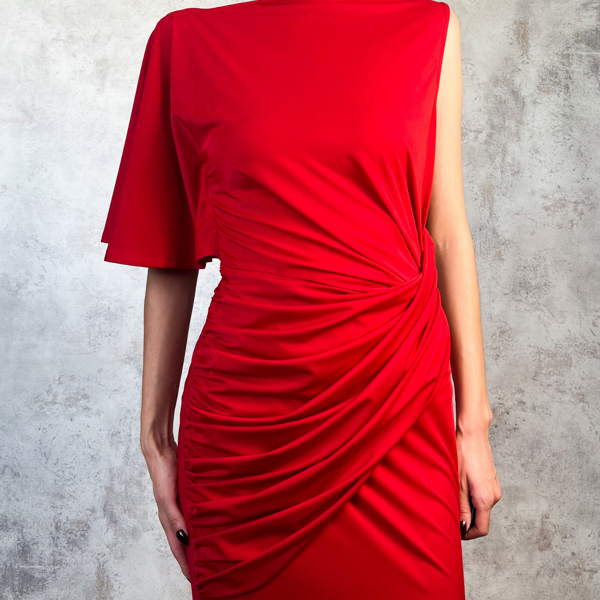 Vestido largo rojo en tela de licra