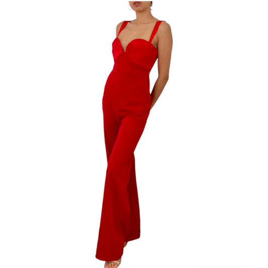 Jumpsuit rojo de tirantes