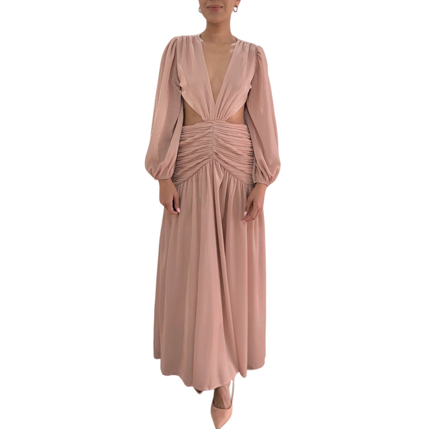 VESTIDO CUT OUT NACARADO