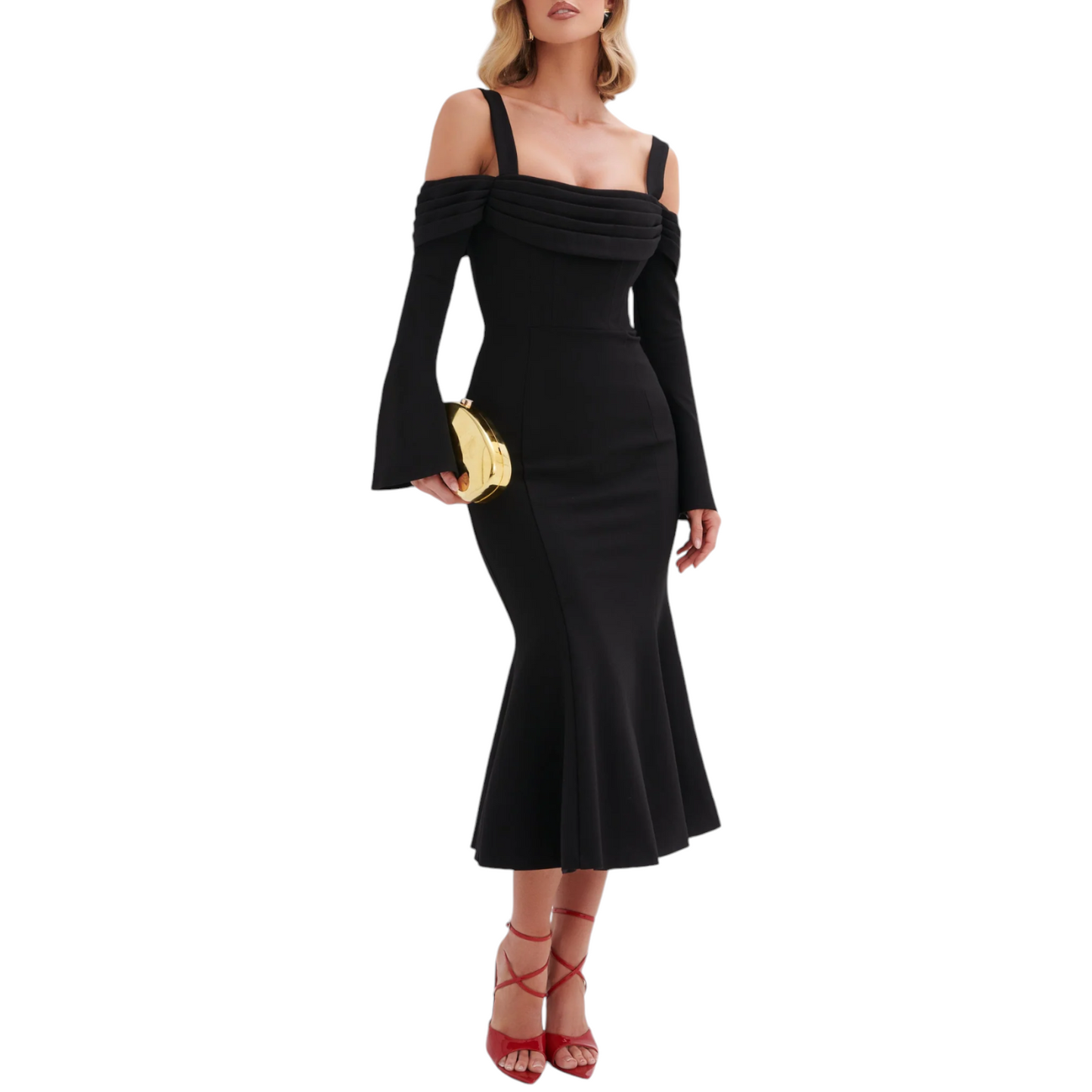 VESTIDO NEGRO STRECH OLANES