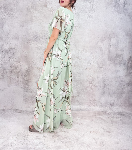 Maxi vestido estampado flores.