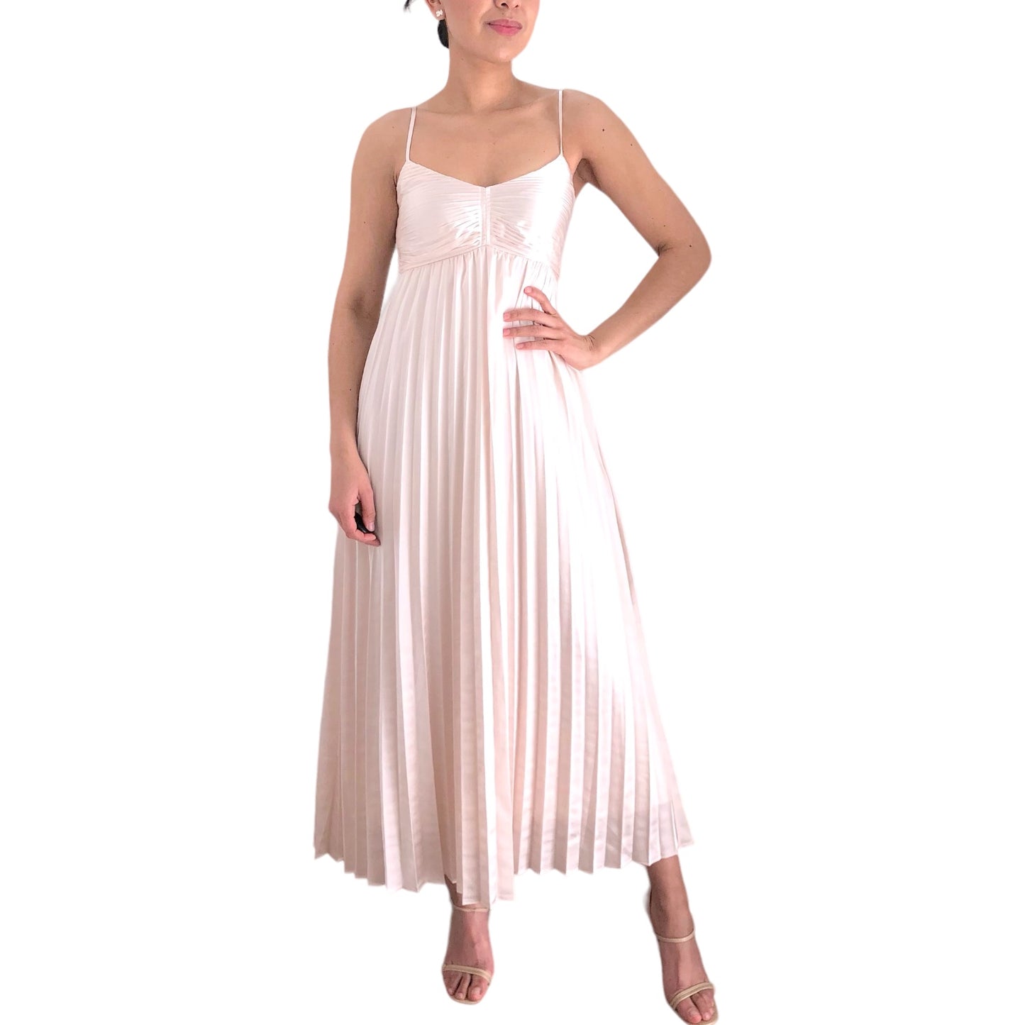 VESTIDO MIDI TABLEADO PERLA