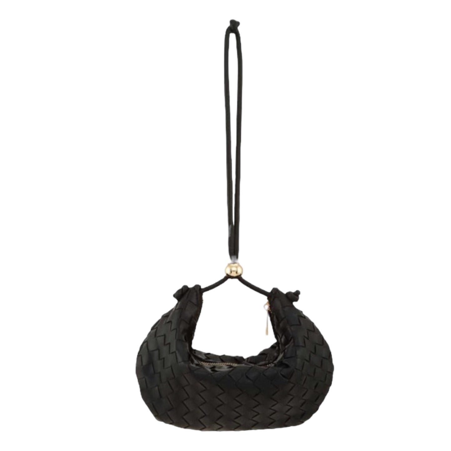 BOLSA TEJIDA CUADROS NEGRA