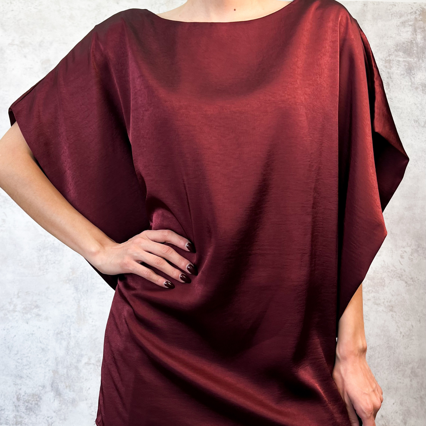 Blusa satin burgundy