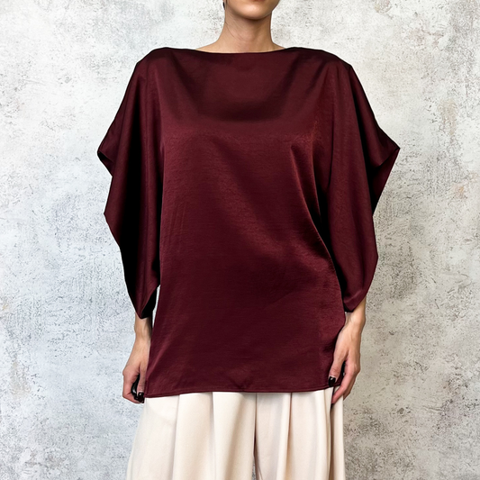 Blusa satin burgundy