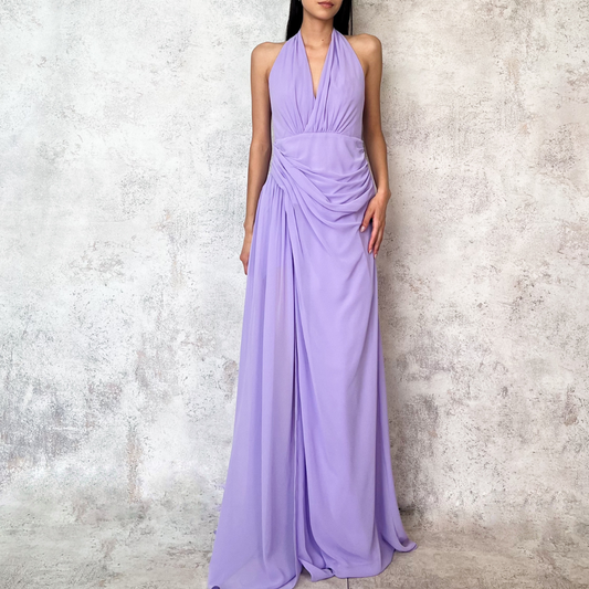 Vestido largo en color lavanda