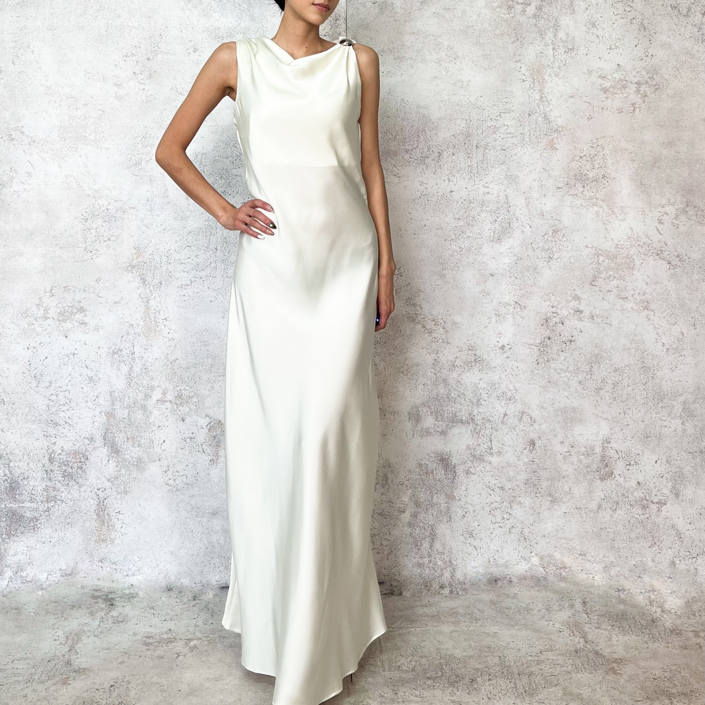 Vestido largo lencero ivory