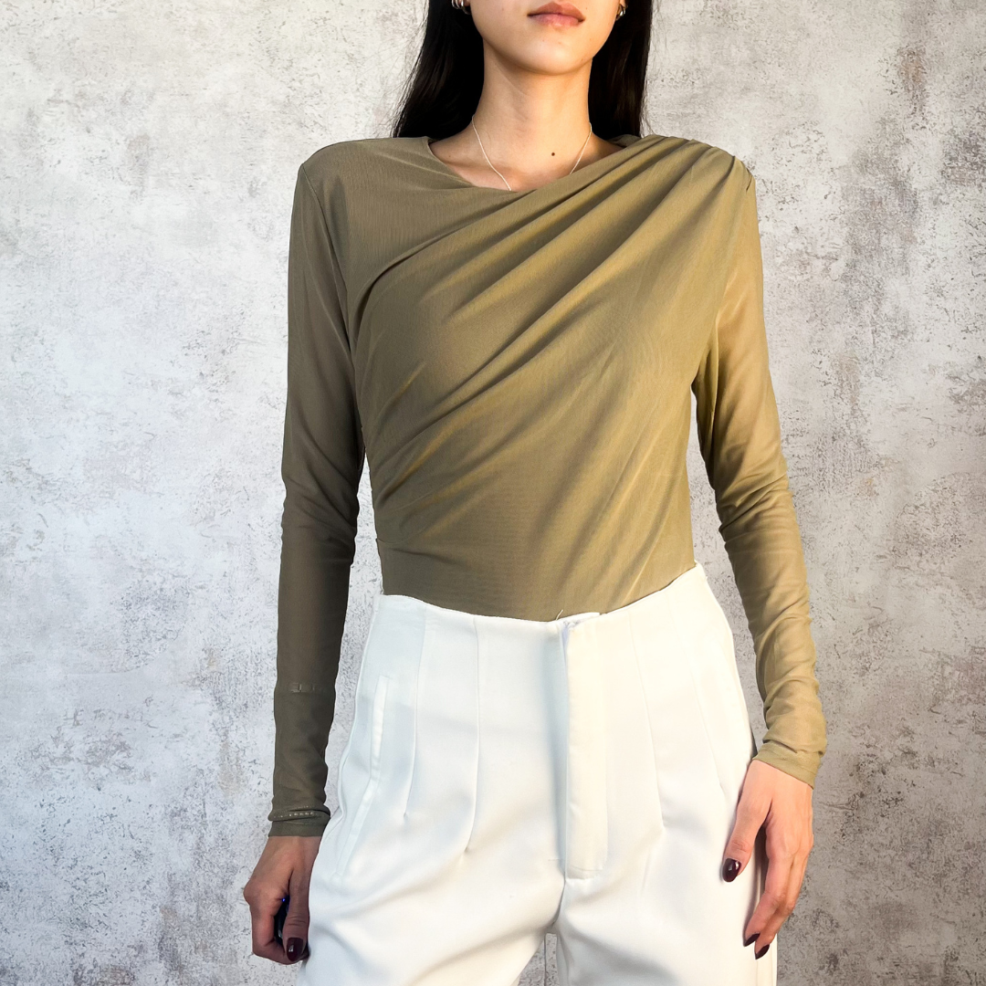 Body de mesh taupe