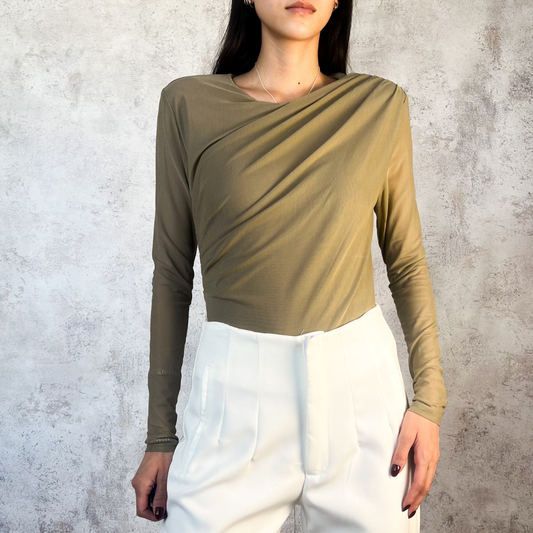 Body de mesh taupe