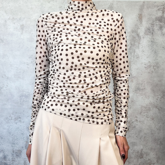 Blusa polka dots beige