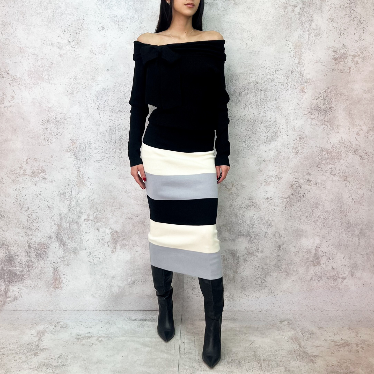 Falda tejida estampado bloques