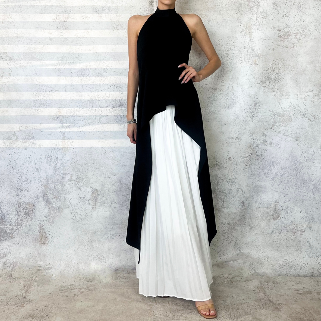 Conjunto de falda y blusa black & withe