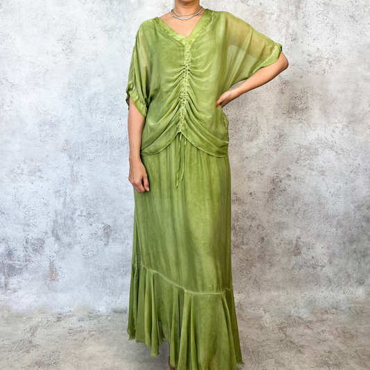 Set falda y blusa verde limon