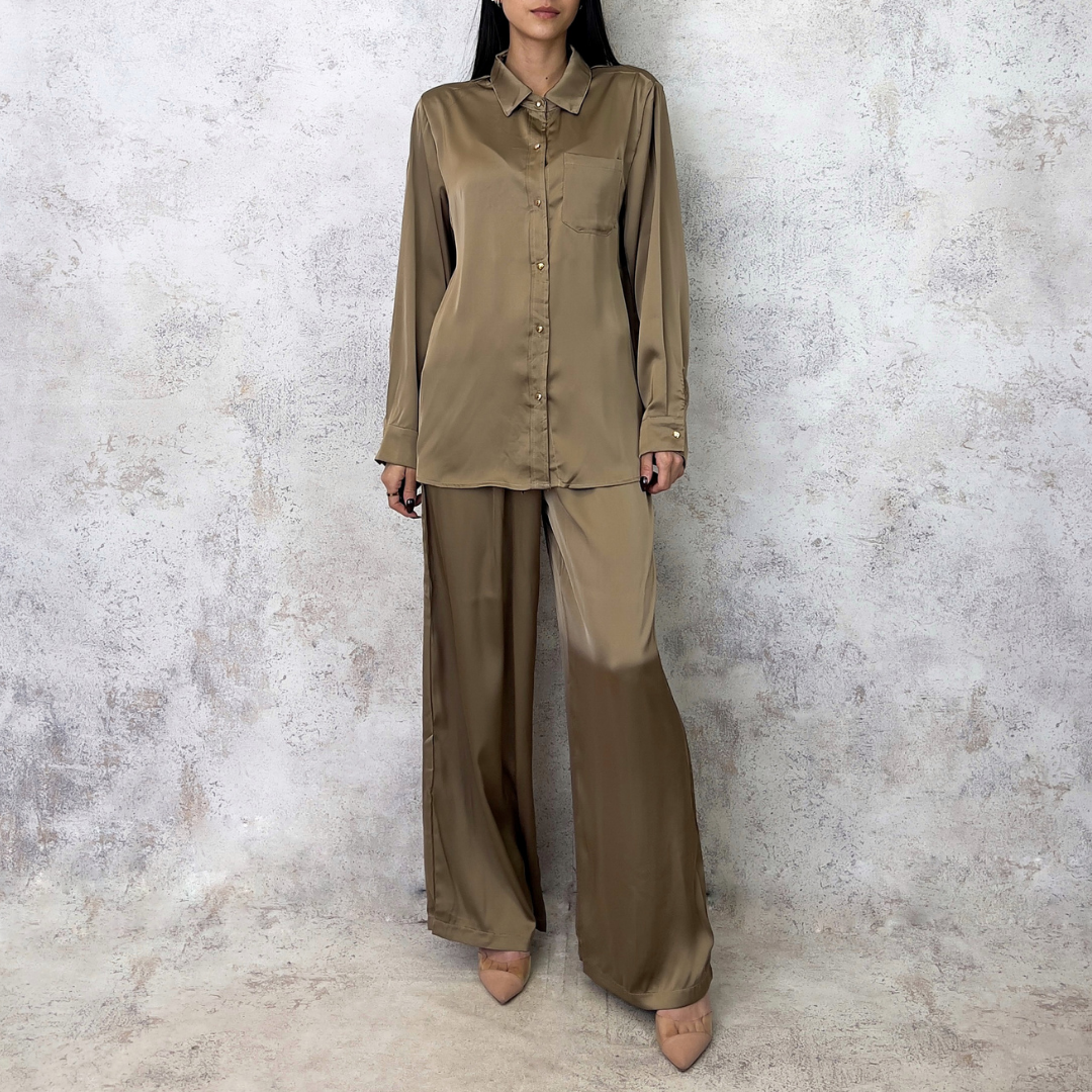 Conjunto satinado moka