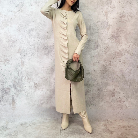 Vestido midi tejido detalle botones