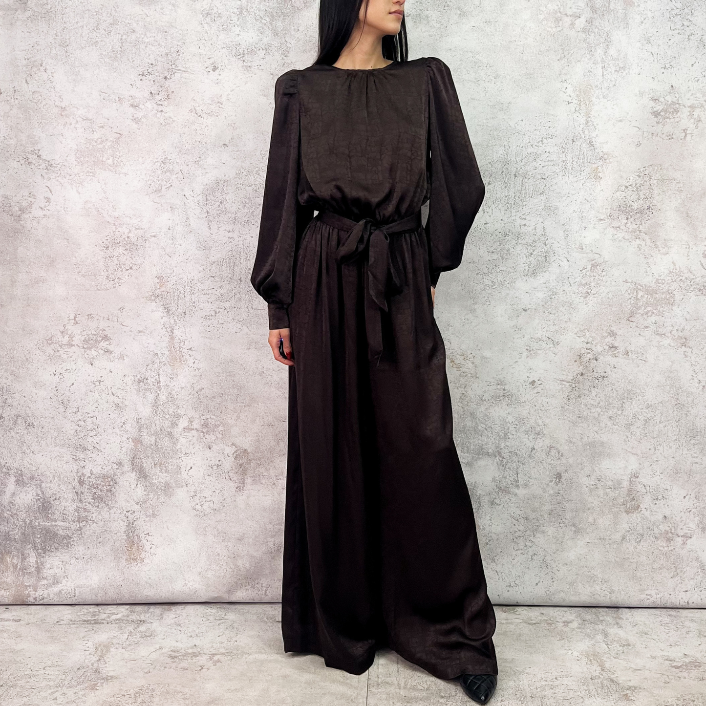 Jumpsuit satinado café