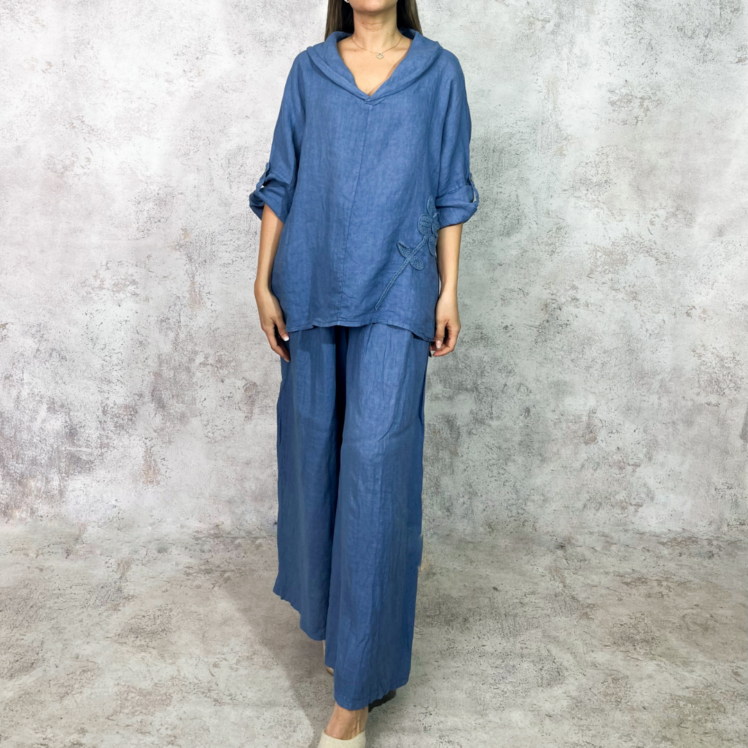 Conjunto de Lino color azul