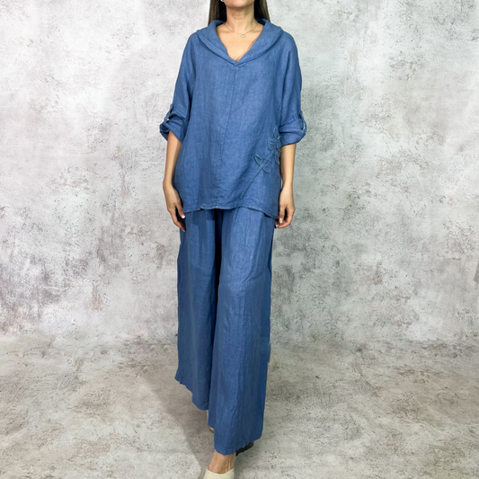 Conjunto de Lino color azul