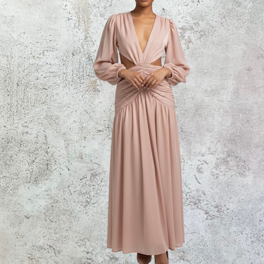 VESTIDO CUT OUT NACARADO